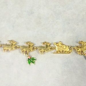 JJ Jonette Santa's Sleigh Reindeer Bracelet
